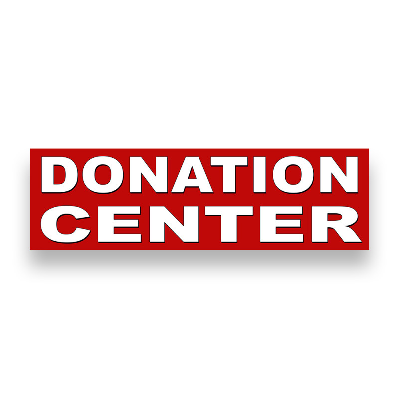 Donation Center RED Vinyl Banner 10 Feet Wide by 3 Feet Tall