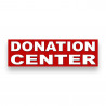 Donation Center RED Vinyl Banner 10 Feet Wide by 3 Feet Tall