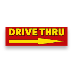 Drive Thru Right Arrow Vinyl Banner 10 Feet Wide by 3 Feet Tall