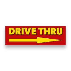 Drive Thru Right Arrow Vinyl Banner 8 Feet Wide by 2.5 Feet Tall