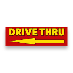 Drive Thru Left Arrow Vinyl Banner 10 Feet Wide by 3 Feet Tall