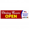 Dining Room Open Vinyl Banner 10 Feet Wide by 3 Feet Tall