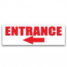 Entrance -Left Arrow- Vinyl Banner 8 Feet Wide by 2.5 Feet Tall