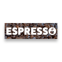 Espresso Vinyl Banner 10 Feet Wide by 3 Feet Tall