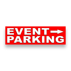 Event Parking Right Arrow Vinyl Banner 10 Feet Wide by 3 Feet Tall