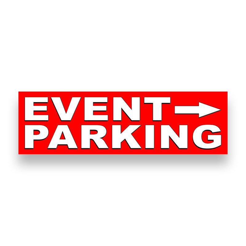 Event Parking Right Arrow Vinyl Banner 10 Feet Wide by 3 Feet Tall