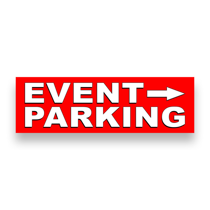 Event Parking Right Arrow Vinyl Banner 8 Feet Wide by 2.5 Feet Tall