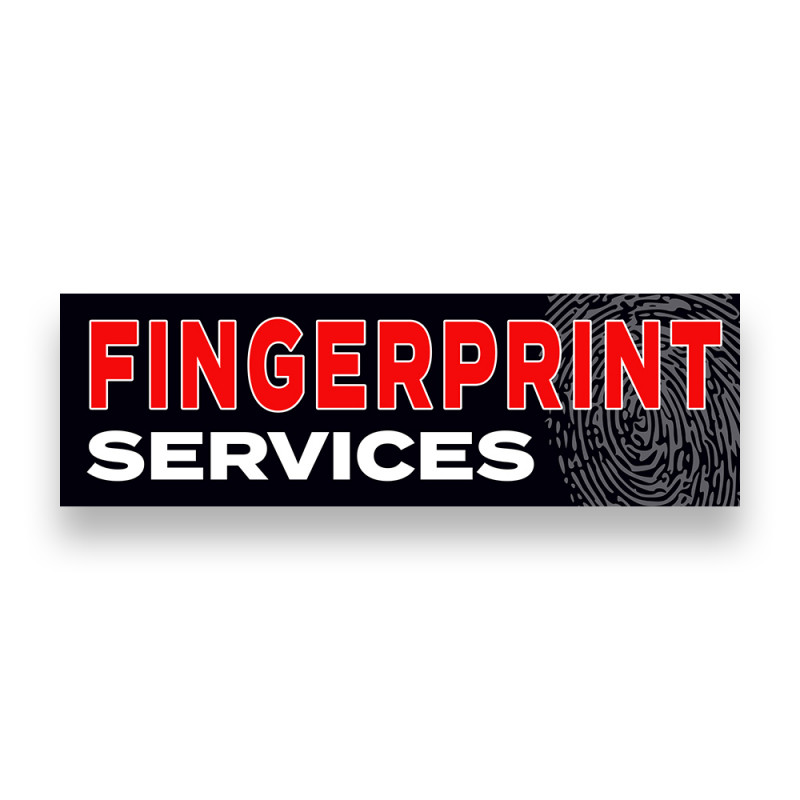 Fingerprint Services Vinyl Banner 8 Feet Wide by 2.5 Feet Tall