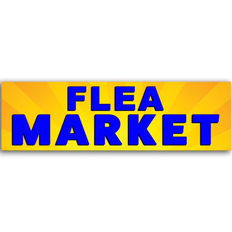 Flea Market Vinyl Banner 10 Feet Wide by 3 Feet Tall