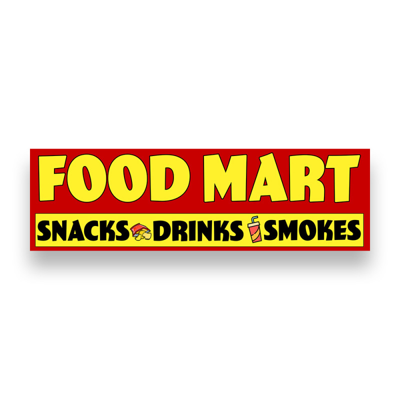 Food MART Vinyl Banner 10 Feet Wide by 3 Feet Tall