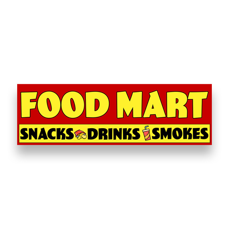 Food MART Vinyl Banner 8 Feet Wide by 2.5 Feet Tall