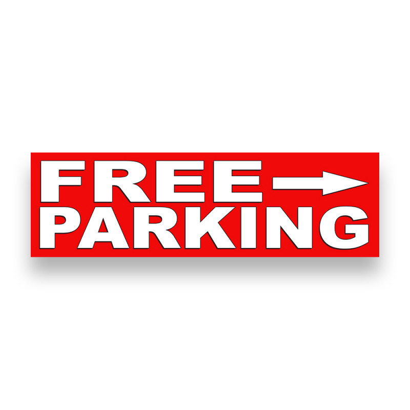 Free Parking Right Arrow Vinyl Banner 10 Feet Wide by 3 Feet Tall